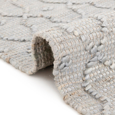 Gray 7' 10 x 7' 10 Larsa Square Area Rug 90% Jute & 10% Cotton Premium All Natural Hand Woven Carpet for Home Interior Design Spaces for Sale at Rug Engine