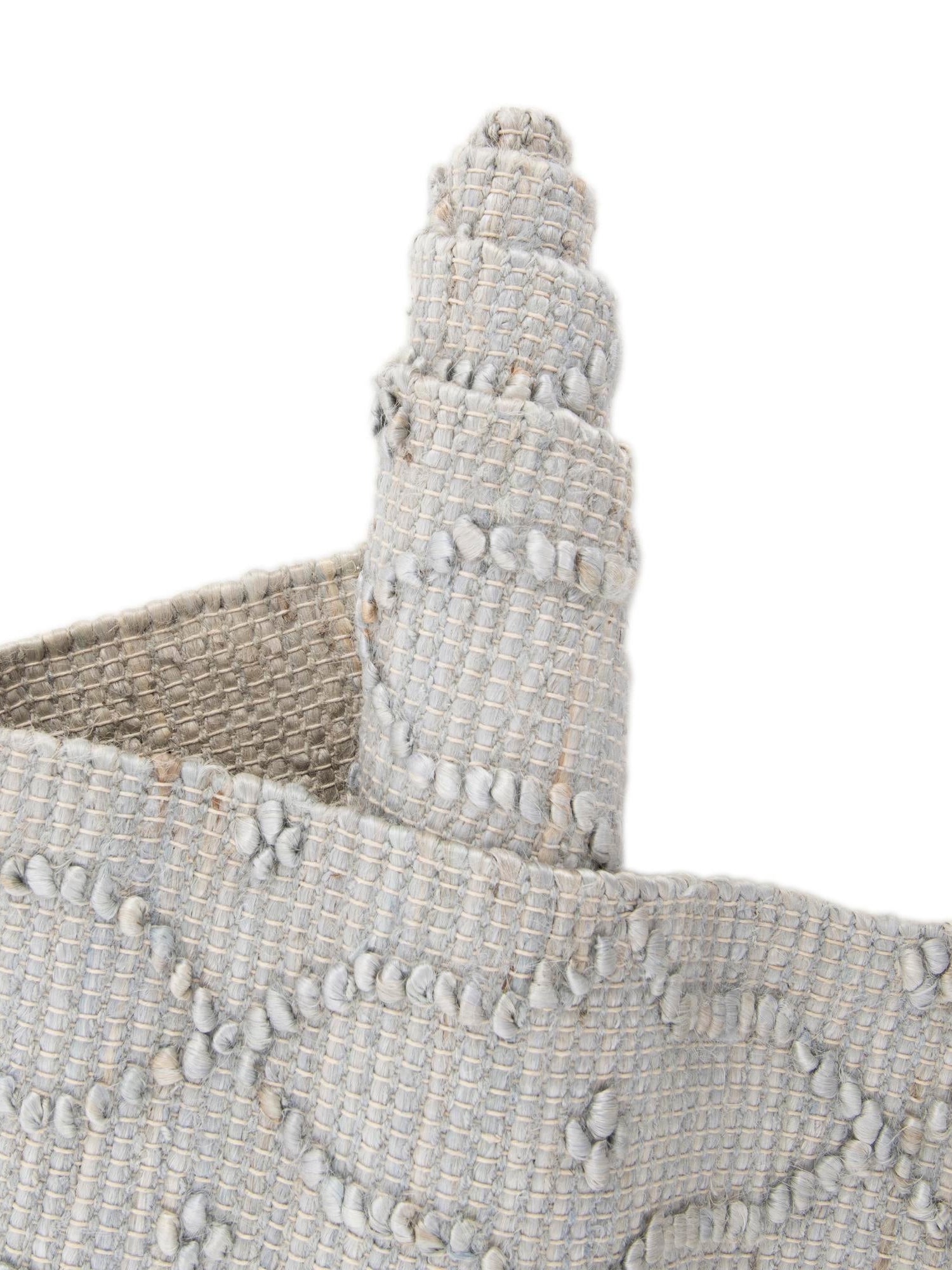 Gray 5' 3 x 5' 3 Larsa Square Area Rug 90% Jute & 10% Cotton Premium All Natural Hand Woven Carpet for Home Interior Design Spaces for Sale at Rug Engine