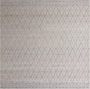 Gray 7' 10 x 7' 10 Larsa Square Area Rug 90% Jute & 10% Cotton Premium All Natural Hand Woven Carpet for Home Interior Design Spaces for Sale at Rug Engine