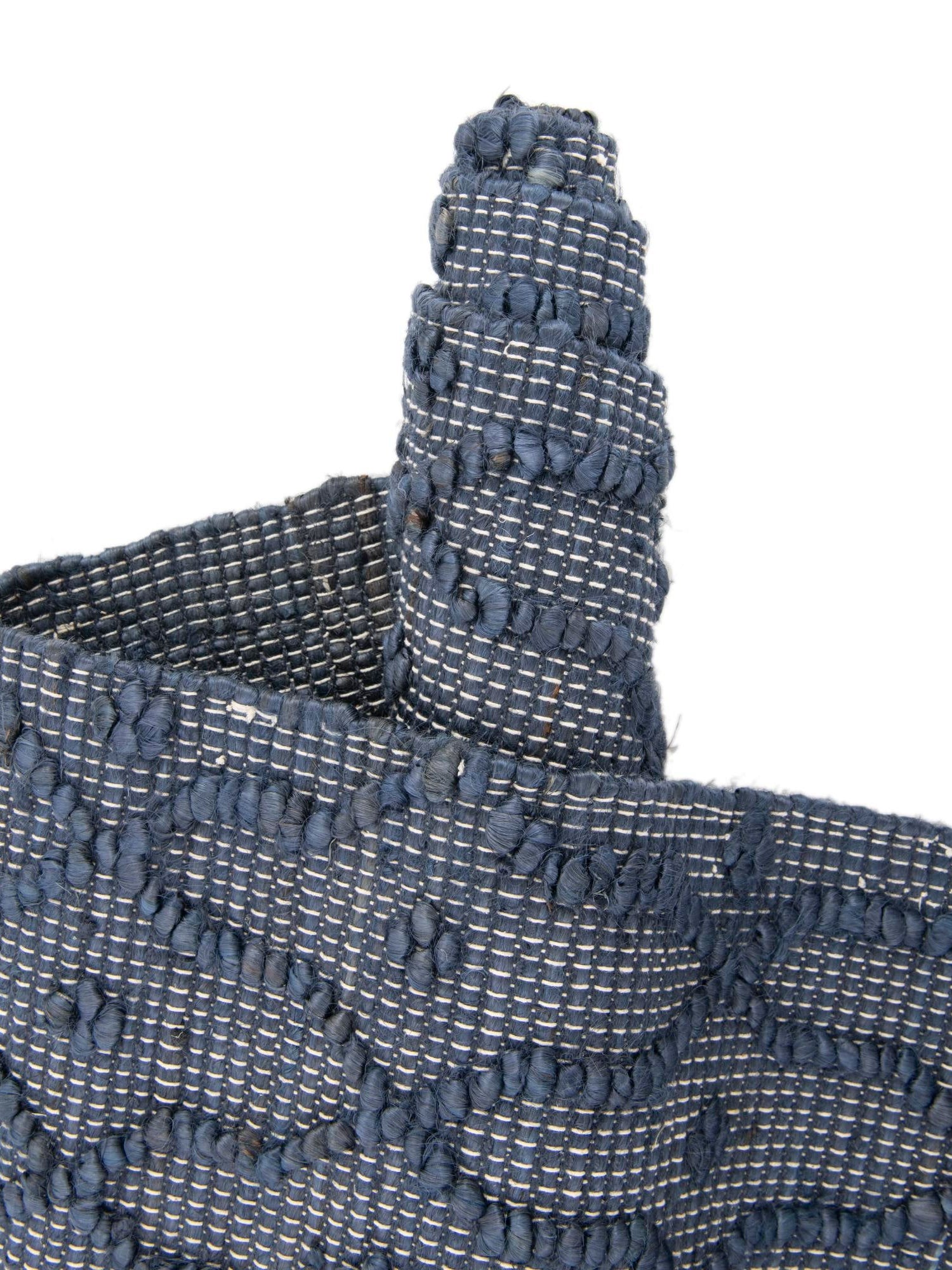 Navy Blue 5' 3 x 5' 3 Larsa Square Area Rug 90% Jute & 10% Cotton Premium All Natural Hand Woven Carpet for Home Interior Design Spaces for Sale at Rug Engine