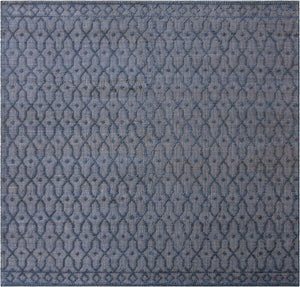 Navy Blue 7' 10 x 7' 10 Larsa Square Area Rug 90% Jute & 10% Cotton Premium All Natural Hand Woven Carpet for Home Interior Design Spaces for Sale at Rug Engine