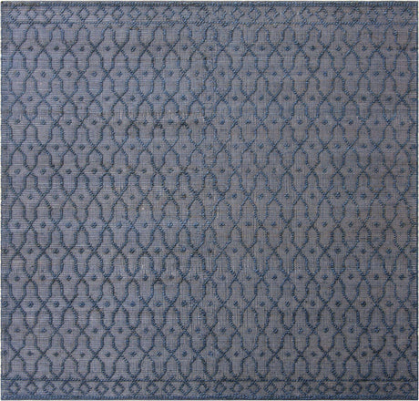 Navy Blue 7' 10 x 7' 10 Larsa Square Area Rug 90% Jute & 10% Cotton Premium All Natural Hand Woven Carpet for Home Interior Design Spaces for Sale at Rug Engine