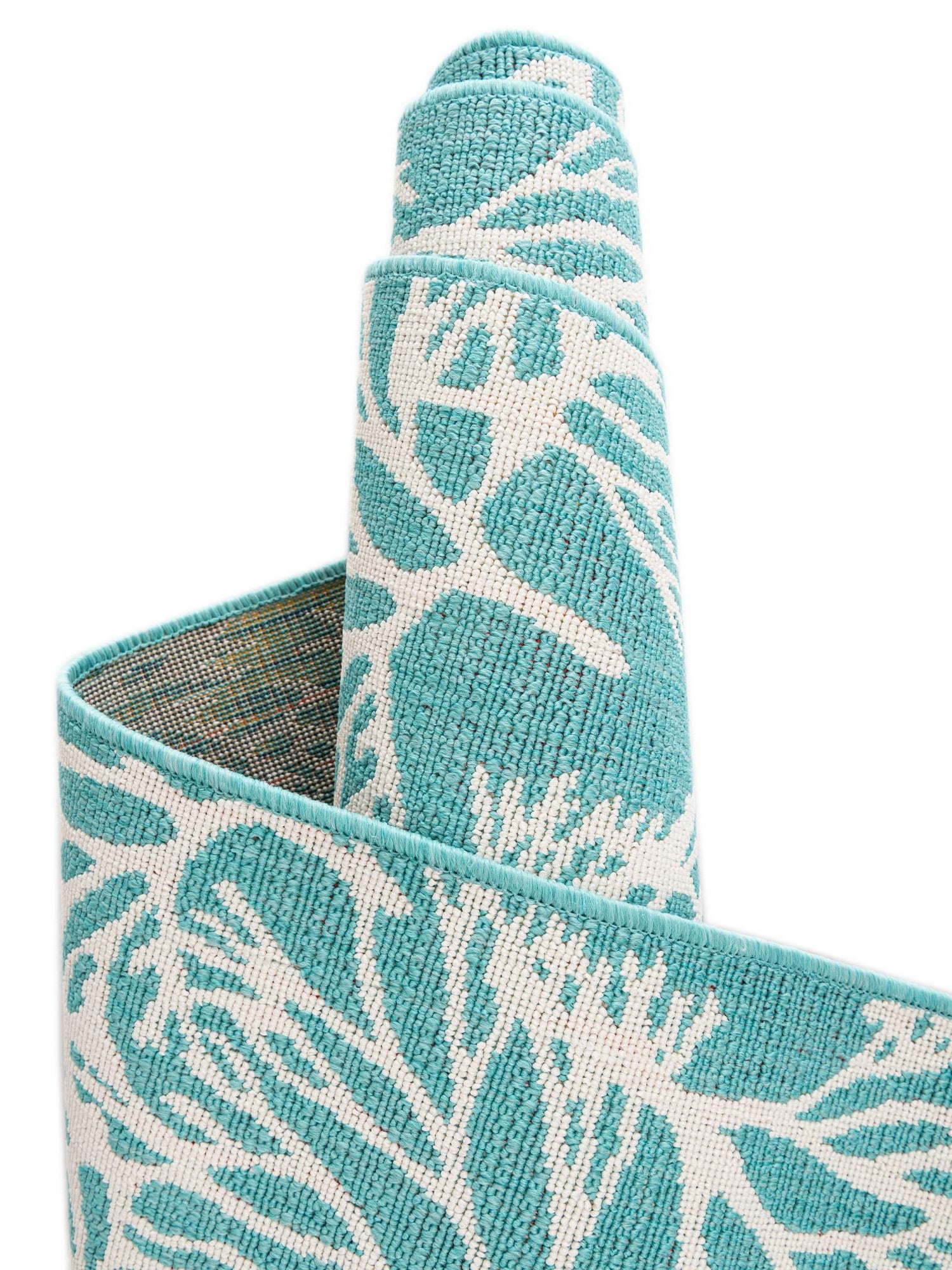 Teal 2' x 3' 1 Outdoor Coastal Oval Area Rug Weather Resistant for Patio, Deck, Terrace, Balcony, Porch 100% Polypropylene Coastal Decor Carpet for Sale at Rug Engine
