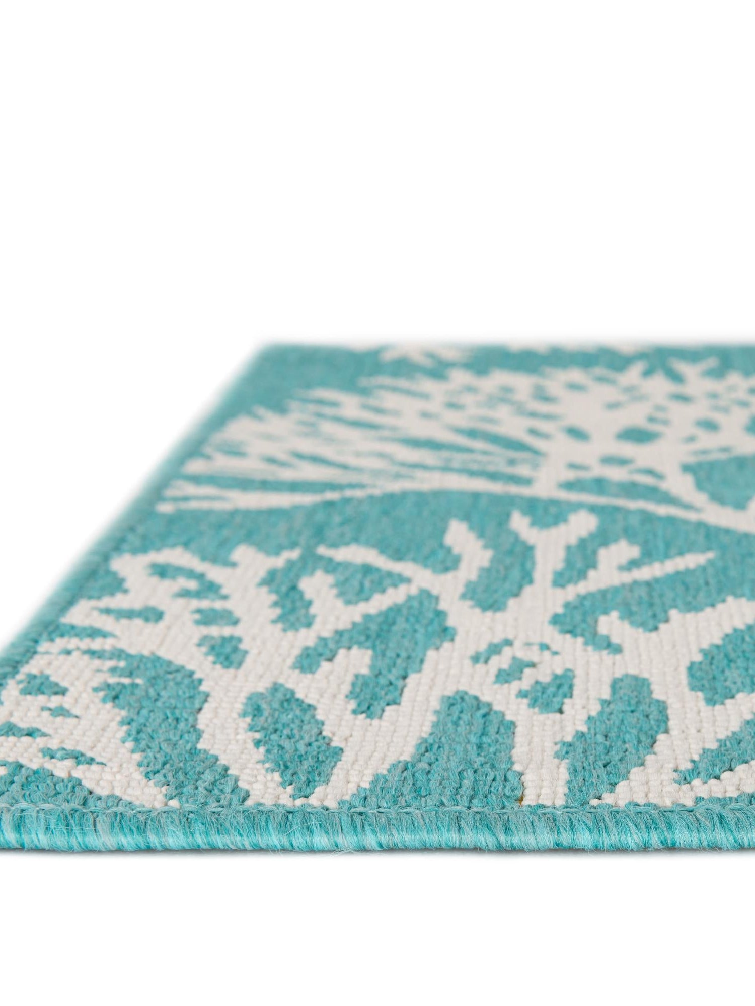 Teal 7' 10 x 10' Outdoor Coastal Rectangle Area Rug Weather Resistant for Patio, Deck, Terrace, Balcony, Porch 100% Polypropylene Coastal Decor Carpet for Sale at Rug Engine