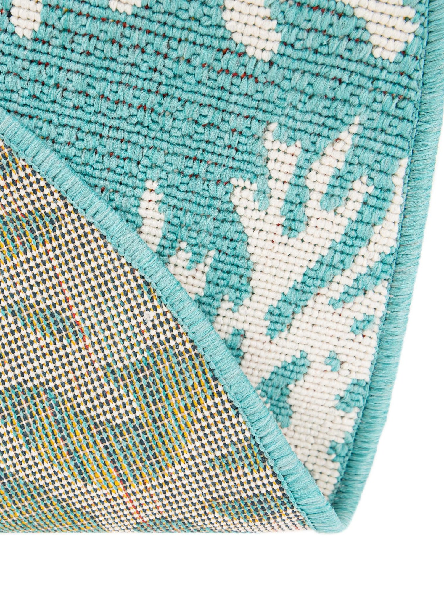 Teal 7' 1 x 7' 1 Outdoor Coastal Round Area Rug Weather Resistant for Patio, Deck, Terrace, Balcony, Porch 100% Polypropylene Coastal Decor Carpet for Sale at Rug Engine
