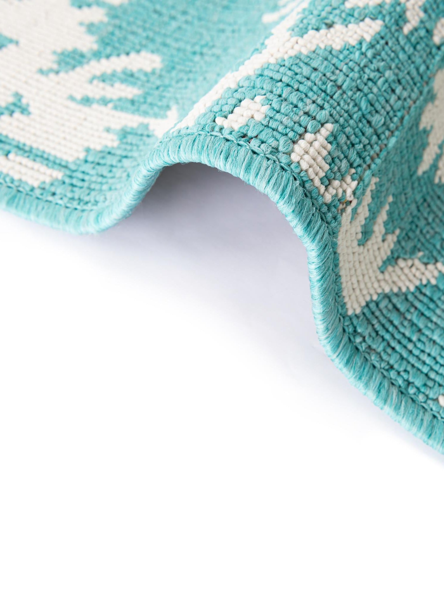Teal 4' 1 x 4' 1 Outdoor Coastal Round Area Rug Weather Resistant for Patio, Deck, Terrace, Balcony, Porch 100% Polypropylene Coastal Decor Carpet for Sale at Rug Engine