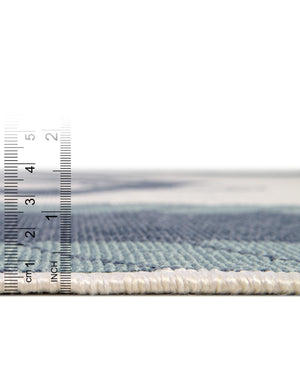 Navy Blue 4' 1 x 6' 1 Outdoor Coastal Oval Area Rug Weather Resistant for Patio, Deck, Terrace, Balcony, Porch 100% Polypropylene Coastal Decor Carpet for Sale at Rug Engine