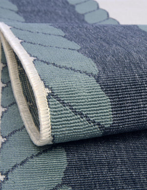 Navy Blue 4' 1 x 6' 1 Outdoor Coastal Oval Area Rug Weather Resistant for Patio, Deck, Terrace, Balcony, Porch 100% Polypropylene Coastal Decor Carpet for Sale at Rug Engine