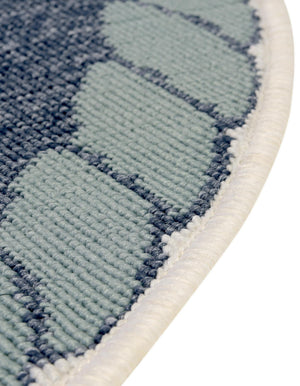 Navy Blue 4' 1 x 6' 1 Outdoor Coastal Oval Area Rug Weather Resistant for Patio, Deck, Terrace, Balcony, Porch 100% Polypropylene Coastal Decor Carpet for Sale at Rug Engine