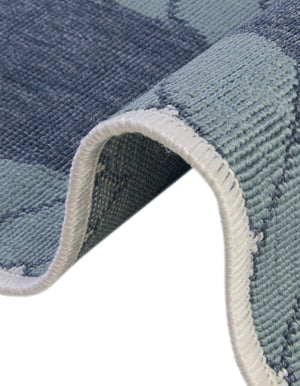 Navy Blue 4' 1 x 6' 1 Outdoor Coastal Oval Area Rug Weather Resistant for Patio, Deck, Terrace, Balcony, Porch 100% Polypropylene Coastal Decor Carpet for Sale at Rug Engine