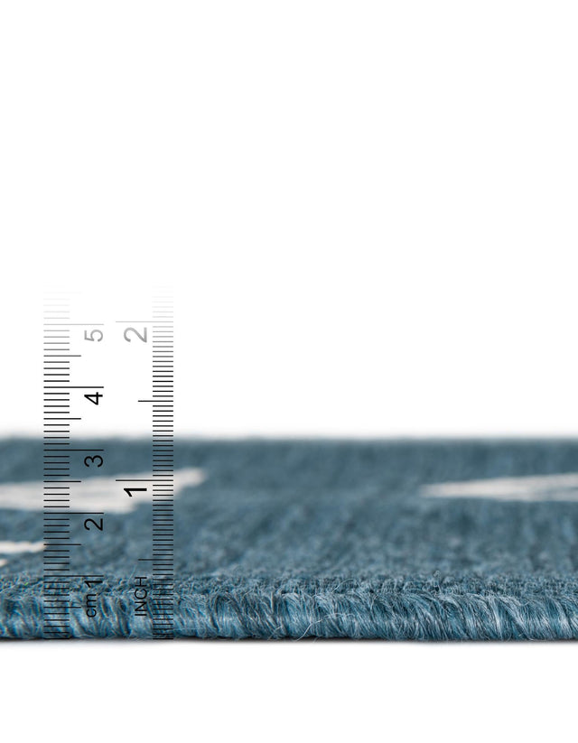 Blue 2' x 6' 1 Outdoor Coastal Runner Area Rug Weather Resistant for Patio, Deck, Terrace, Balcony, Porch 100% Polypropylene Coastal Decor Carpet for Sale at Rug Engine