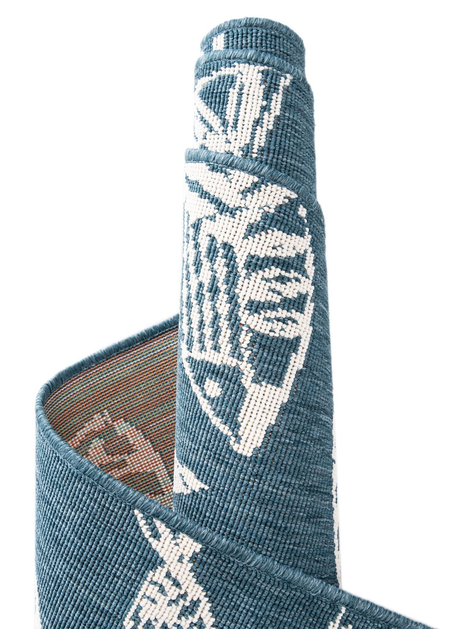 Blue 2' 7 x 10' Outdoor Coastal Runner Area Rug Weather Resistant for Patio, Deck, Terrace, Balcony, Porch 100% Polypropylene Coastal Decor Carpet for Sale at Rug Engine