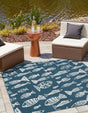 Blue 10' x 10' Outdoor Coastal Square Area Rug Weather Resistant for Patio, Deck, Terrace, Balcony, Porch 100% Polypropylene Coastal Decor Carpet for Sale at Rug Engine