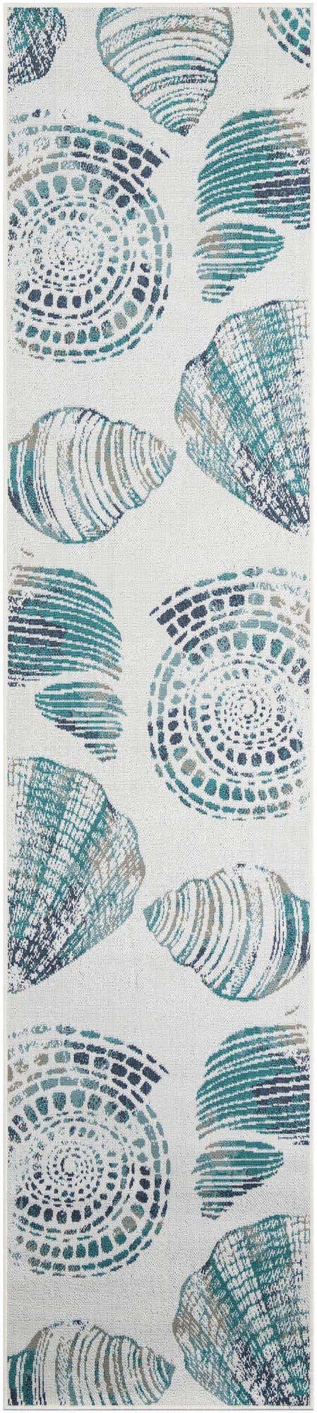 Ivory 2' 7 x 12' Outdoor Coastal Runner Area Rug Weather Resistant for Patio, Deck, Terrace, Balcony, Porch 100% Polypropylene Coastal Decor Carpet for Sale at Rug Engine