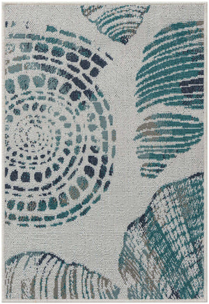 Ivory 2' x 3' 1 Outdoor Coastal Rectangle Area Rug Weather Resistant for Patio, Deck, Terrace, Balcony, Porch 100% Polypropylene Coastal Decor Carpet for Sale at Rug Engine