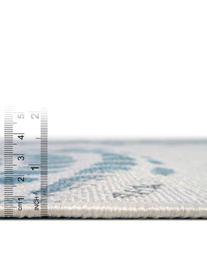 Ivory 4' 1 x 6' 1 Outdoor Coastal Oval Area Rug Weather Resistant for Patio, Deck, Terrace, Balcony, Porch 100% Polypropylene Coastal Decor Carpet for Sale at Rug Engine