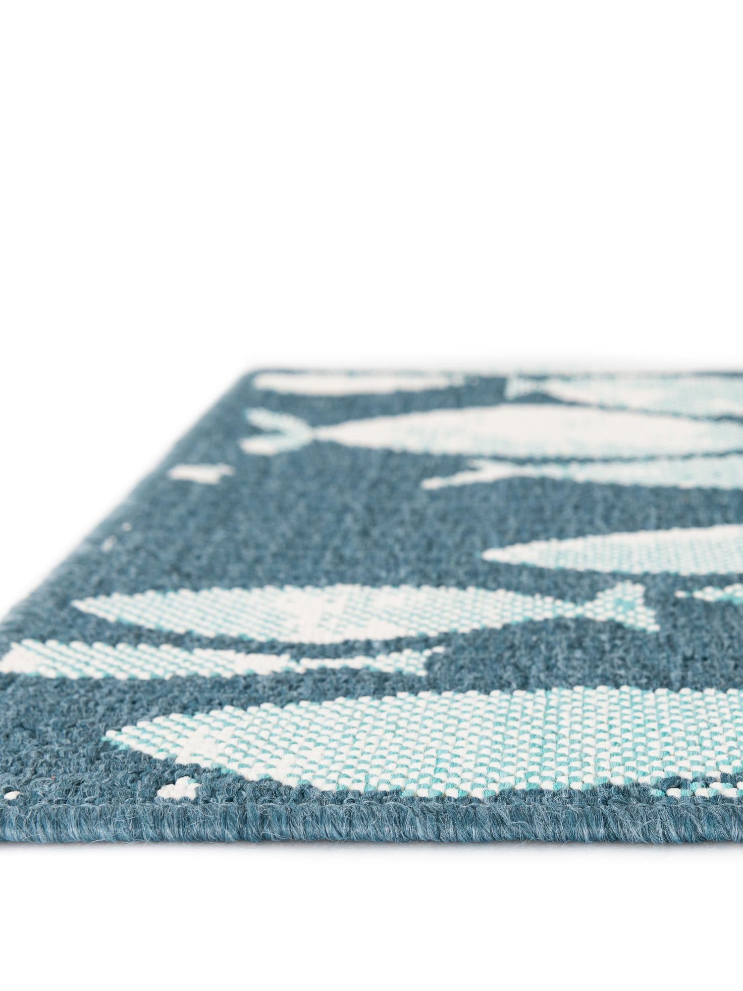 Blue 5' 3 x 8' Outdoor Coastal Rectangle Area Rug Weather Resistant for Patio, Deck, Terrace, Balcony, Porch 100% Polypropylene Coastal Decor Carpet for Sale at Rug Engine