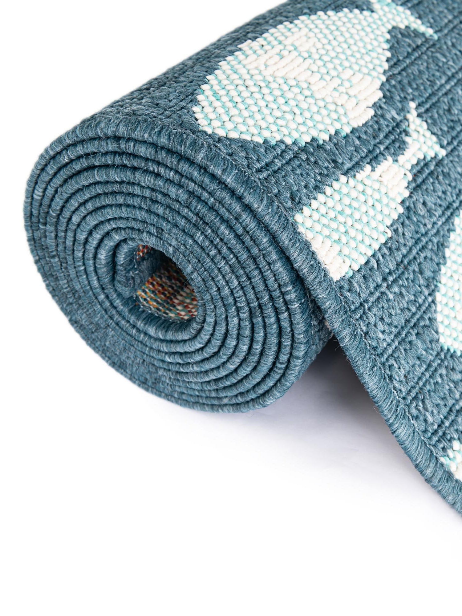 Blue 2' x 6' 1 Outdoor Coastal Runner Area Rug Weather Resistant for Patio, Deck, Terrace, Balcony, Porch 100% Polypropylene Coastal Decor Carpet for Sale at Rug Engine