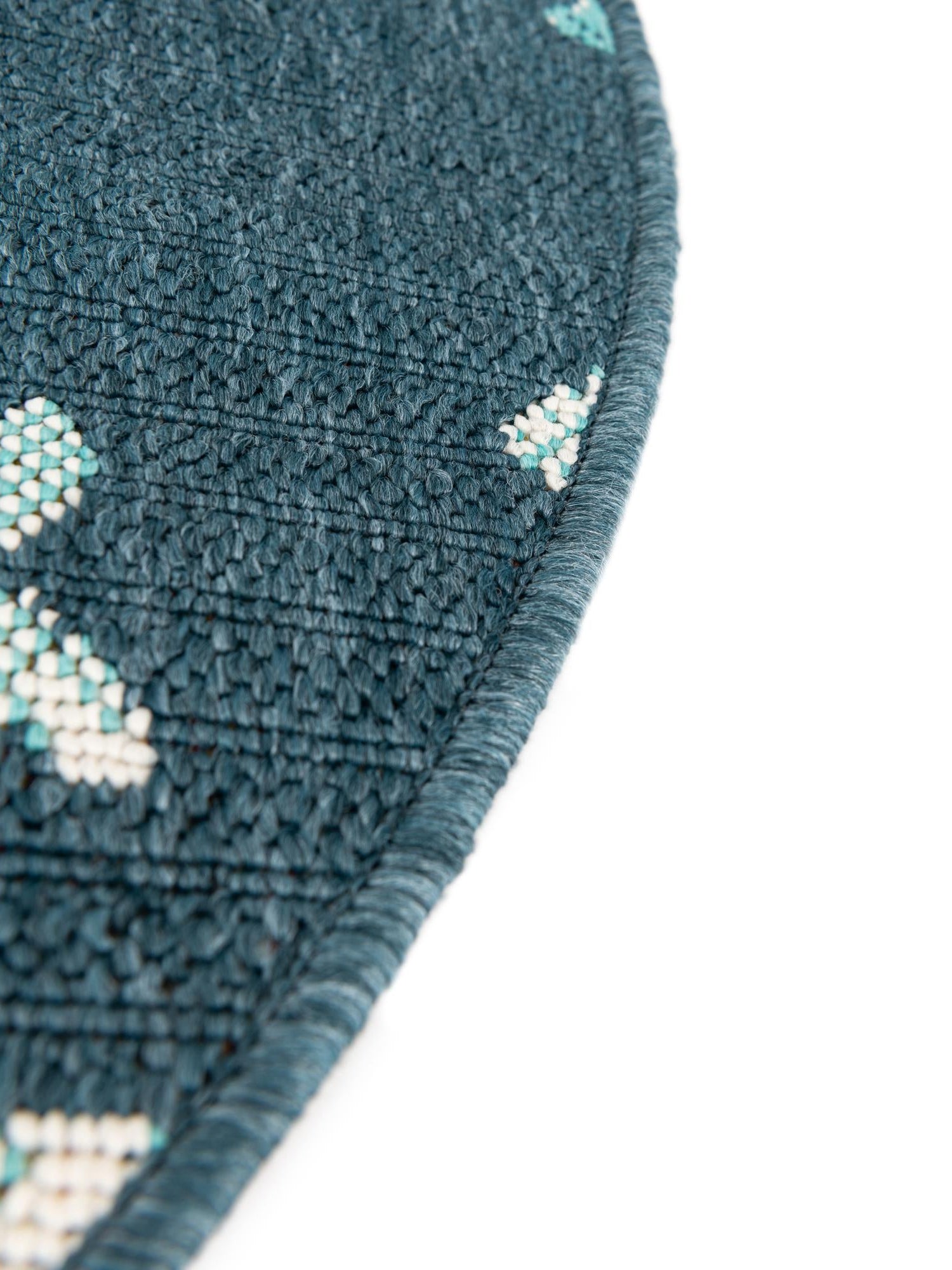 Blue 7' 1 x 7' 1 Outdoor Coastal Round Area Rug Weather Resistant for Patio, Deck, Terrace, Balcony, Porch 100% Polypropylene Coastal Decor Carpet for Sale at Rug Engine