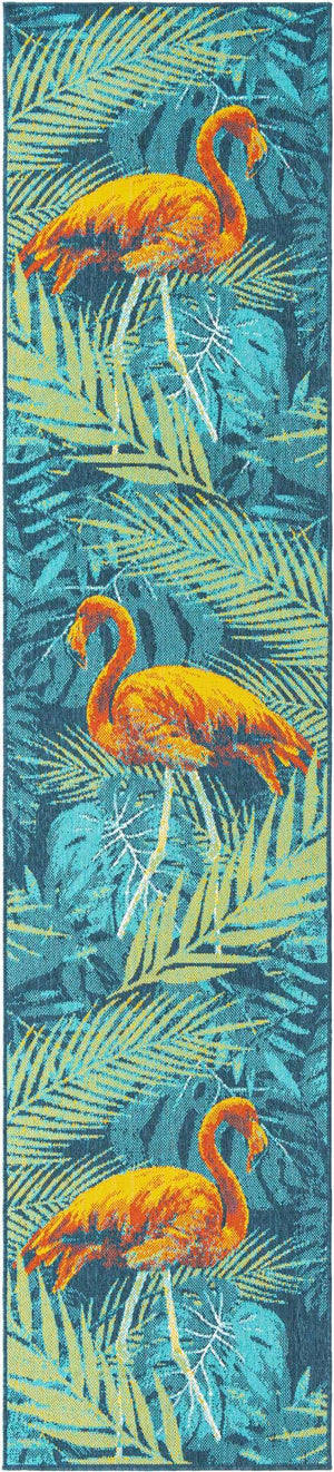 Multicolor 2' 7 x 12' Outdoor Coastal Runner Area Rug Weather Resistant for Patio, Deck, Terrace, Balcony, Porch 100% Polypropylene Coastal Decor Carpet for Sale at Rug Engine