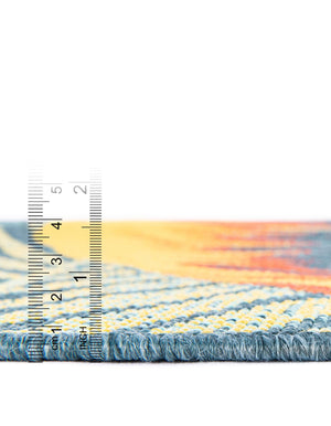 Multicolor 4' 1 x 6' 1 Outdoor Coastal Rectangle Area Rug Weather Resistant for Patio, Deck, Terrace, Balcony, Porch 100% Polypropylene Coastal Decor Carpet for Sale at Rug Engine