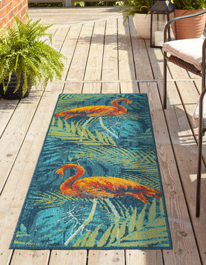 Multicolor 2' 7 x 12' Outdoor Coastal Runner Area Rug Weather Resistant for Patio, Deck, Terrace, Balcony, Porch 100% Polypropylene Coastal Decor Carpet for Sale at Rug Engine