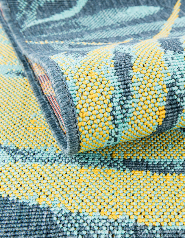 Multicolor 4' 1 x 4' 1 Outdoor Coastal Round Rug