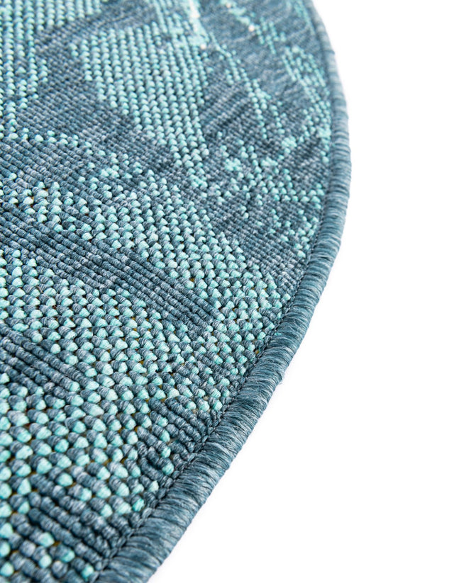 Multicolor 4' 1 x 4' 1 Outdoor Coastal Round Rug