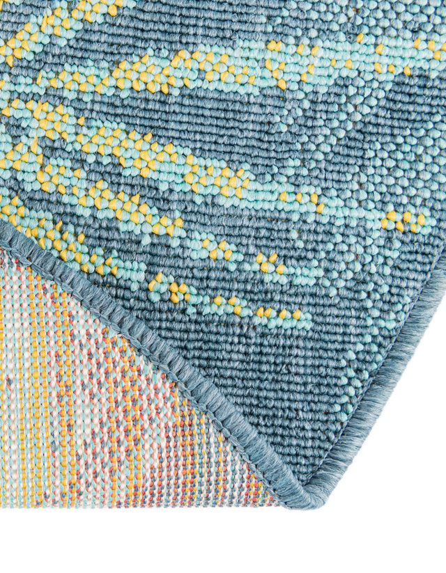 Multicolor 4' 1 x 4' 1 Outdoor Coastal Round Rug