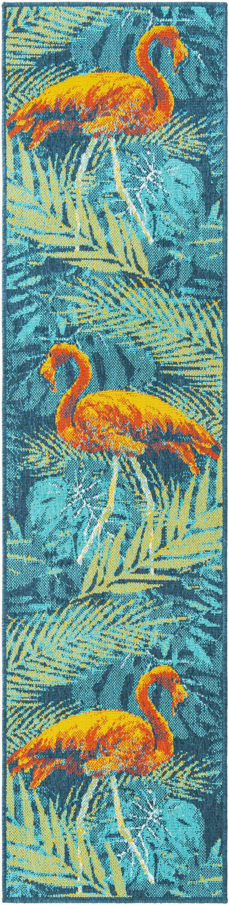 Multicolor 2' x 8' Outdoor Coastal Runner Rug