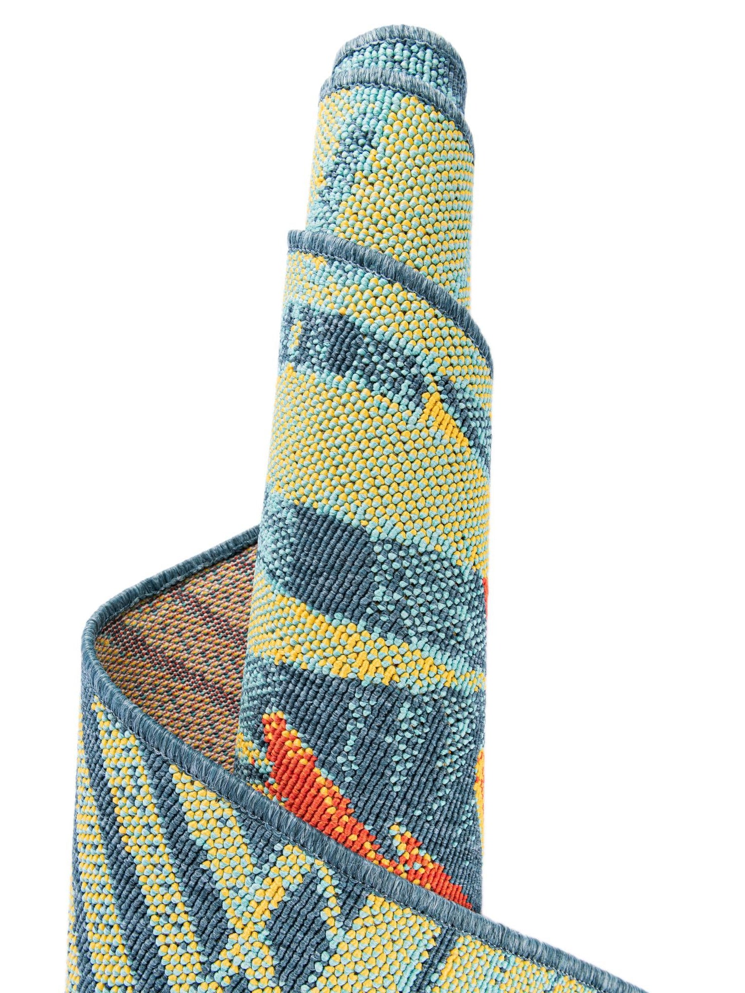 Multicolor 10' x 10' Outdoor Coastal Square Area Rug Weather Resistant for Patio, Deck, Terrace, Balcony, Porch 100% Polypropylene Coastal Decor Carpet for Sale at Rug Engine