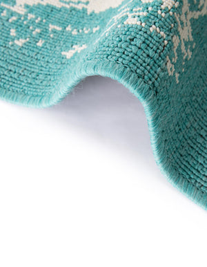 Teal 4' 1 x 6' 1 Outdoor Coastal Oval Area Rug Weather Resistant for Patio, Deck, Terrace, Balcony, Porch 100% Polypropylene Coastal Decor Carpet for Sale at Rug Engine