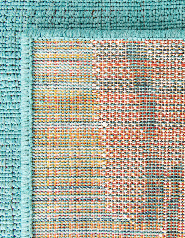 Teal 2' x 3' 1 Outdoor Coastal Rectangle Area Rug Weather Resistant for Patio, Deck, Terrace, Balcony, Porch 100% Polypropylene Coastal Decor Carpet for Sale at Rug Engine