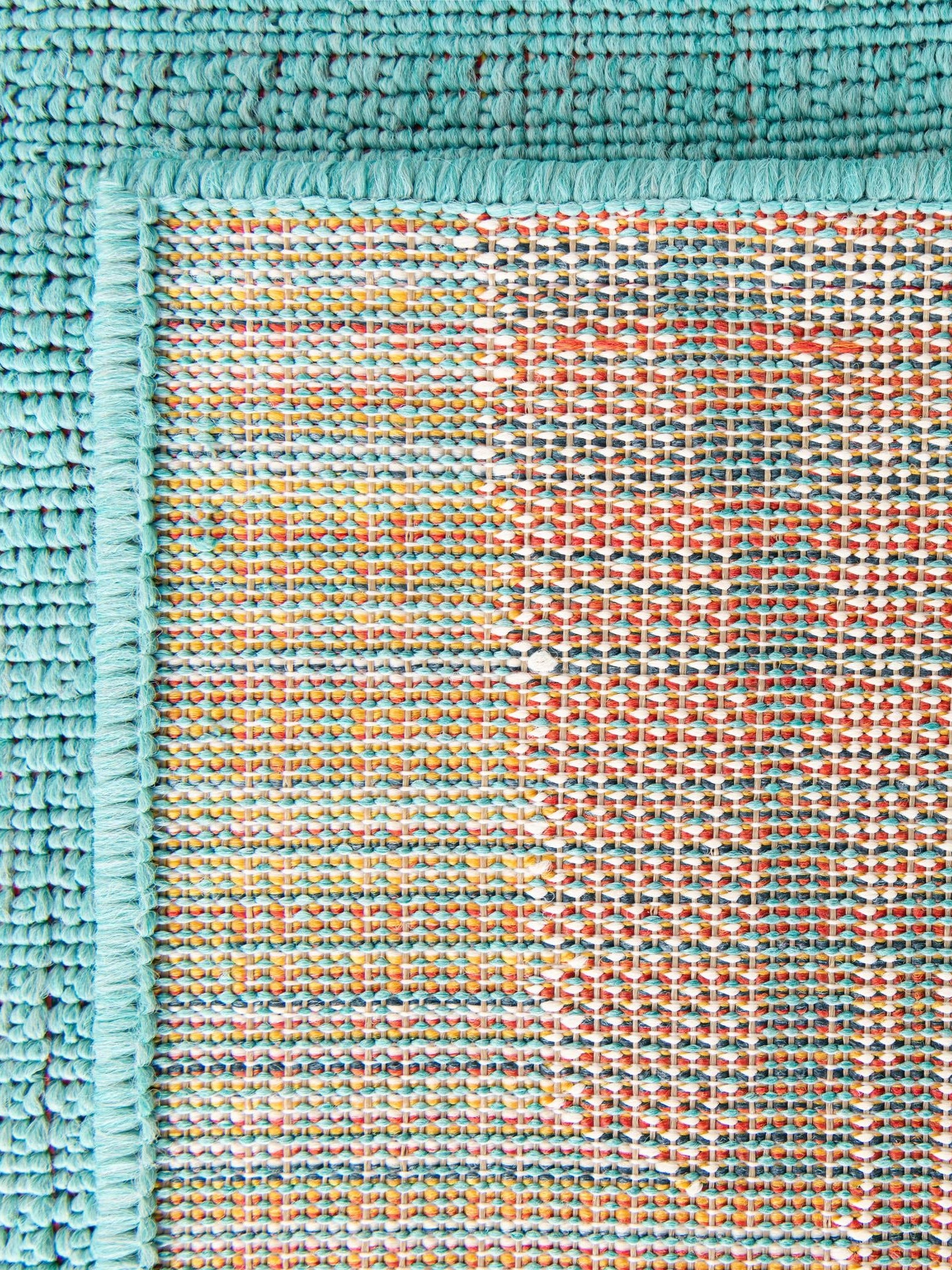 Teal 5' 3 x 8' Outdoor Coastal Rectangle Area Rug Weather Resistant for Patio, Deck, Terrace, Balcony, Porch 100% Polypropylene Coastal Decor Carpet for Sale at Rug Engine