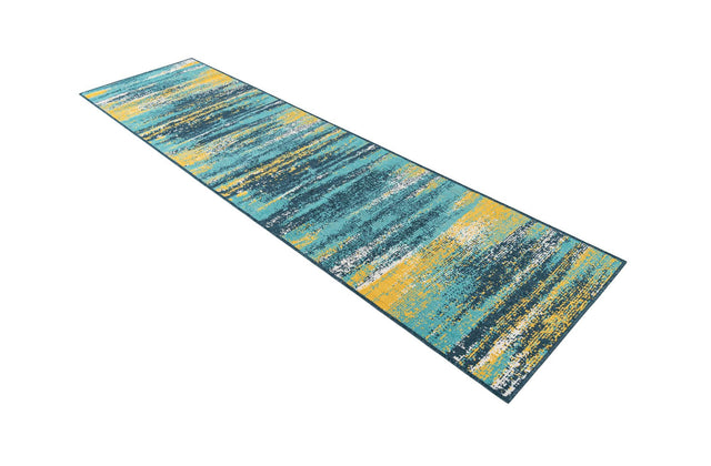 Multicolor.Blue 2' 7 x 10' Outdoor Coastal Runner Area Rug Weather Resistant for Patio, Deck, Terrace, Balcony, Porch 100% Polypropylene Coastal Decor Carpet for Sale at Rug Engine