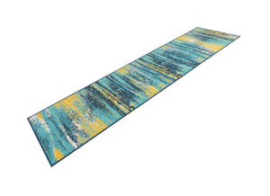 Multicolor.Blue 2' 7 x 10' Outdoor Coastal Runner Area Rug Weather Resistant for Patio, Deck, Terrace, Balcony, Porch 100% Polypropylene Coastal Decor Carpet for Sale at Rug Engine