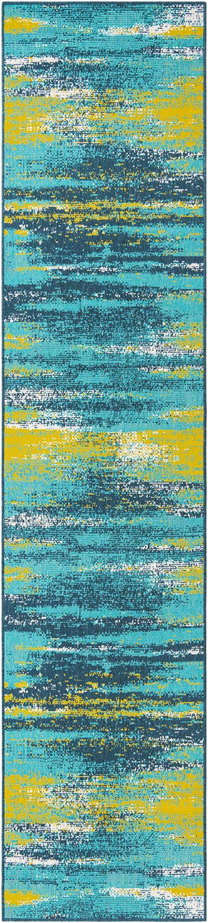 Multicolor.Blue 2' 7 x 12' Outdoor Coastal Runner Area Rug Weather Resistant for Patio, Deck, Terrace, Balcony, Porch 100% Polypropylene Coastal Decor Carpet for Sale at Rug Engine