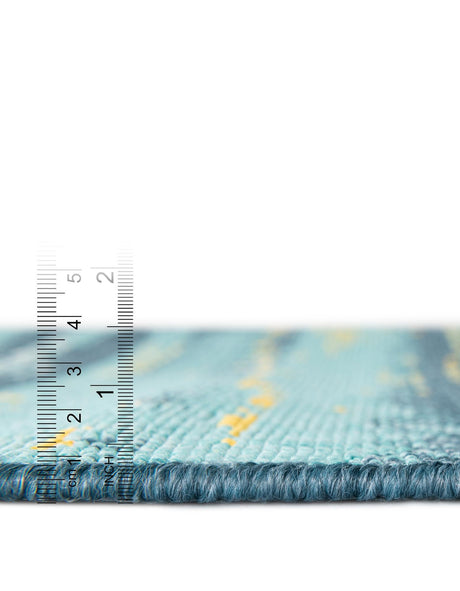 Multicolor.Blue 2' x 3' 1 Outdoor Coastal Oval Area Rug Weather Resistant for Patio, Deck, Terrace, Balcony, Porch 100% Polypropylene Coastal Decor Carpet for Sale at Rug Engine