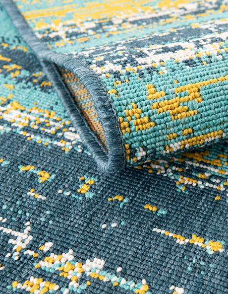 Multicolor.Blue 2' x 3' 1 Outdoor Coastal Oval Area Rug Weather Resistant for Patio, Deck, Terrace, Balcony, Porch 100% Polypropylene Coastal Decor Carpet for Sale at Rug Engine