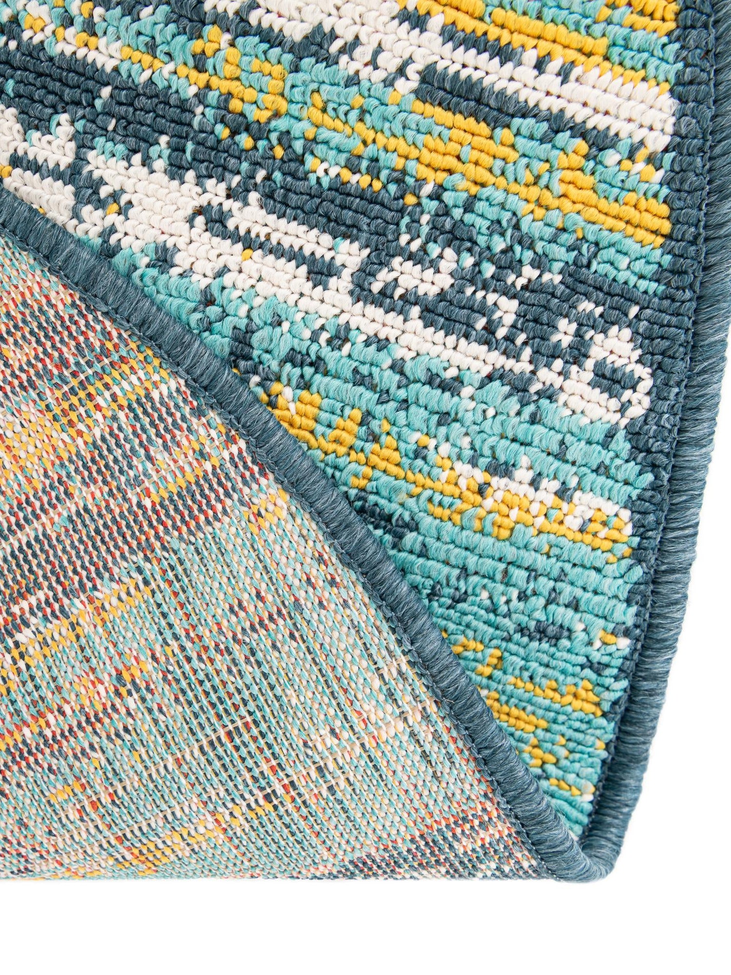 Multicolor.Blue 4' 1 x 6' 1 Outdoor Coastal Oval Area Rug Weather Resistant for Patio, Deck, Terrace, Balcony, Porch 100% Polypropylene Coastal Decor Carpet for Sale at Rug Engine