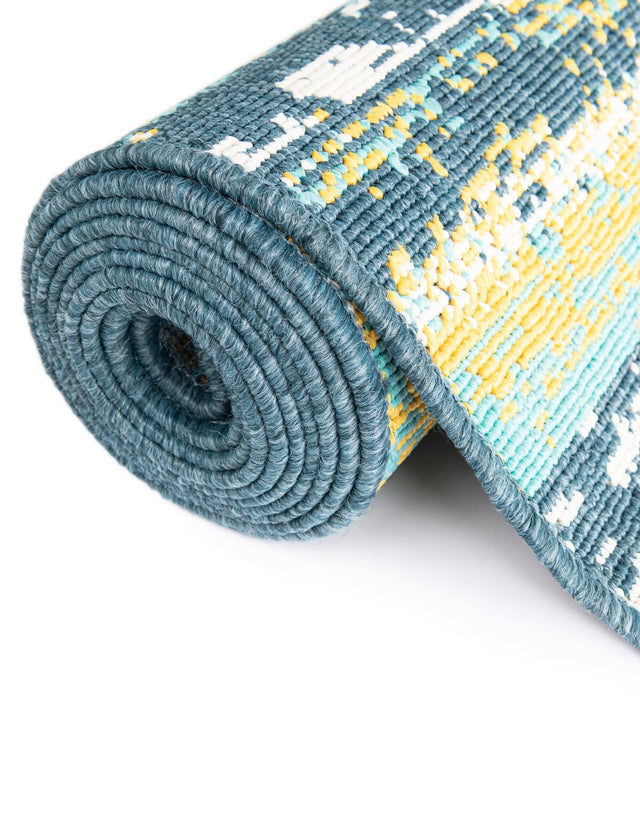 Multicolor.Blue 2' x 3' 1 Outdoor Coastal Oval Area Rug Weather Resistant for Patio, Deck, Terrace, Balcony, Porch 100% Polypropylene Coastal Decor Carpet for Sale at Rug Engine