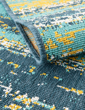 Multicolor.Blue 6' 1 x 9' Outdoor Coastal Rectangle Rug