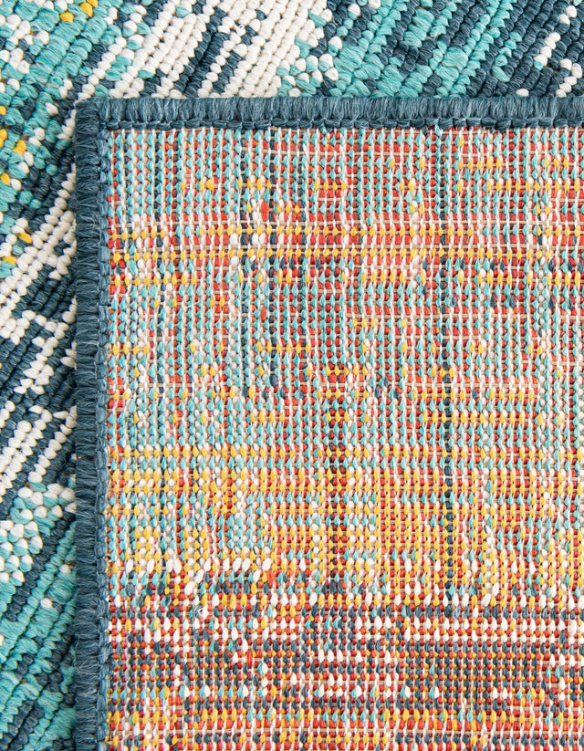 Multicolor.Blue 6' 1 x 9' Outdoor Coastal Rectangle Rug