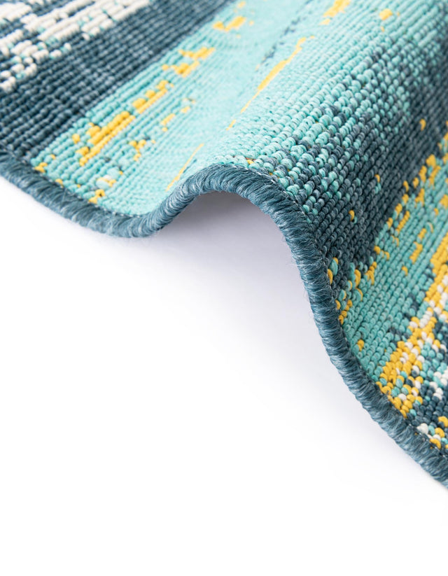 Multicolor.Blue 4' 1 x 6' 1 Outdoor Coastal Rectangle Rug
