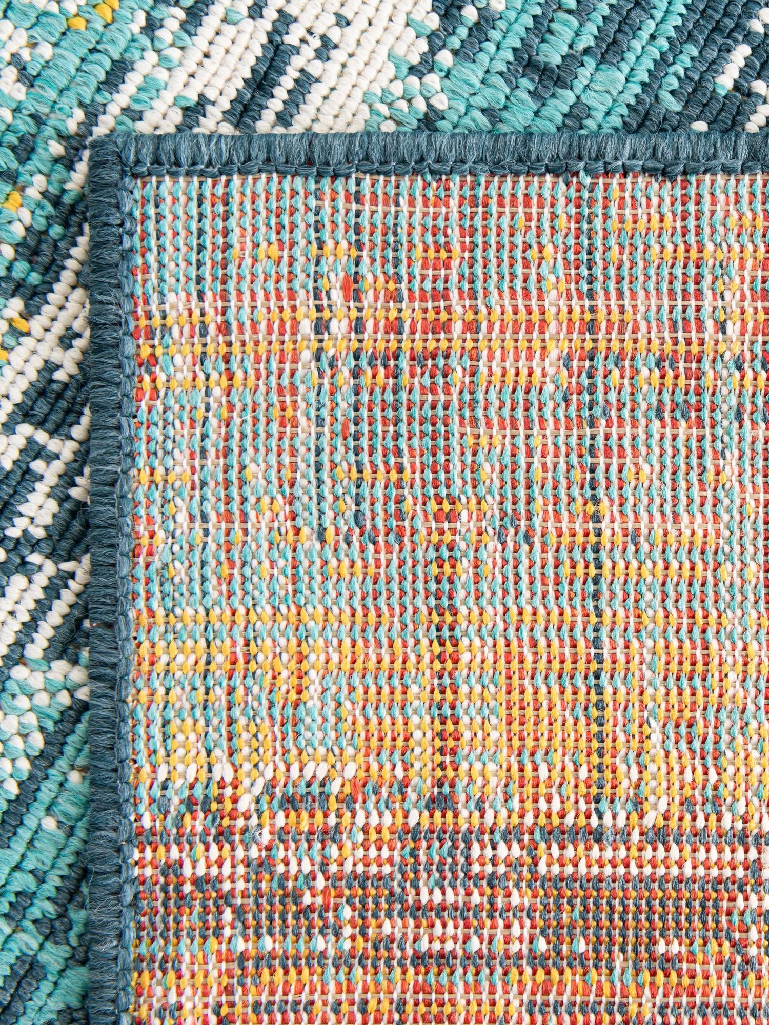 Multicolor.Blue 2' 7 x 12' Outdoor Coastal Runner Area Rug Weather Resistant for Patio, Deck, Terrace, Balcony, Porch 100% Polypropylene Coastal Decor Carpet for Sale at Rug Engine