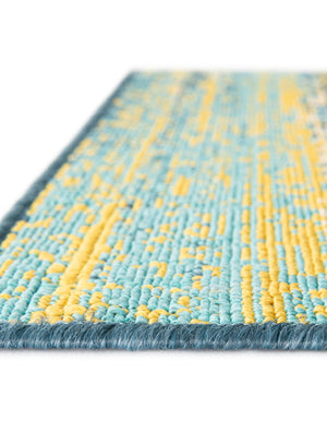 Multicolor.Blue 7' 10 x 7' 10 Outdoor Coastal Square Area Rug Weather Resistant for Patio, Deck, Terrace, Balcony, Porch 100% Polypropylene Coastal Decor Carpet for Sale at Rug Engine
