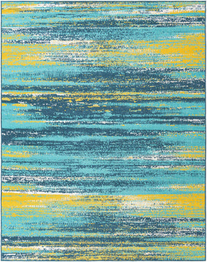 Multicolor.Blue 7' 10 x 10' Outdoor Coastal Rectangle Area Rug Weather Resistant for Patio, Deck, Terrace, Balcony, Porch 100% Polypropylene Coastal Decor Carpet for Sale at Rug Engine