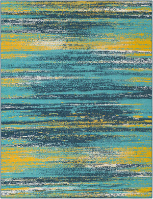 Multicolor.Blue 9' x 12' Outdoor Coastal Rectangle Area Rug Weather Resistant for Patio, Deck, Terrace, Balcony, Porch 100% Polypropylene Coastal Decor Carpet for Sale at Rug Engine