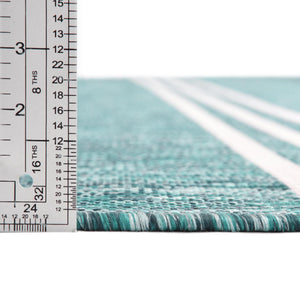Teal 5' 3 x 8' Jill Zarin Outdoor Rectangle Area Rug Weather Resistant for Patio, Deck, Terrace, Balcony, Porch Durable 100% Polypropylene Carpet for Outside for Sale at Rug Engine