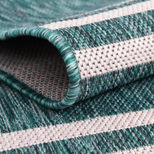 Teal 5' 3 x 8' Jill Zarin Outdoor Rectangle Area Rug Weather Resistant for Patio, Deck, Terrace, Balcony, Porch Durable 100% Polypropylene Carpet for Outside for Sale at Rug Engine